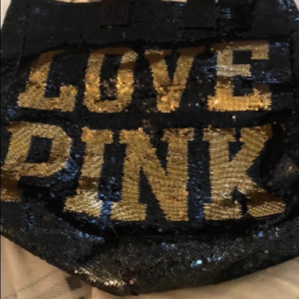 💕 Pink Victoria Secret Sequin Tote💕 - Picture 2 of 5